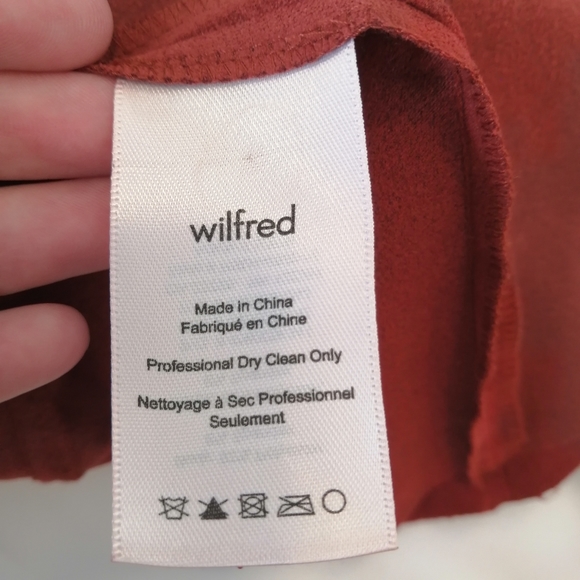 Aritzia Wilfred Montbrun Faux Suede Mini A-Line Dress w Plunging Neck Size 6 - Picture 14 of 16